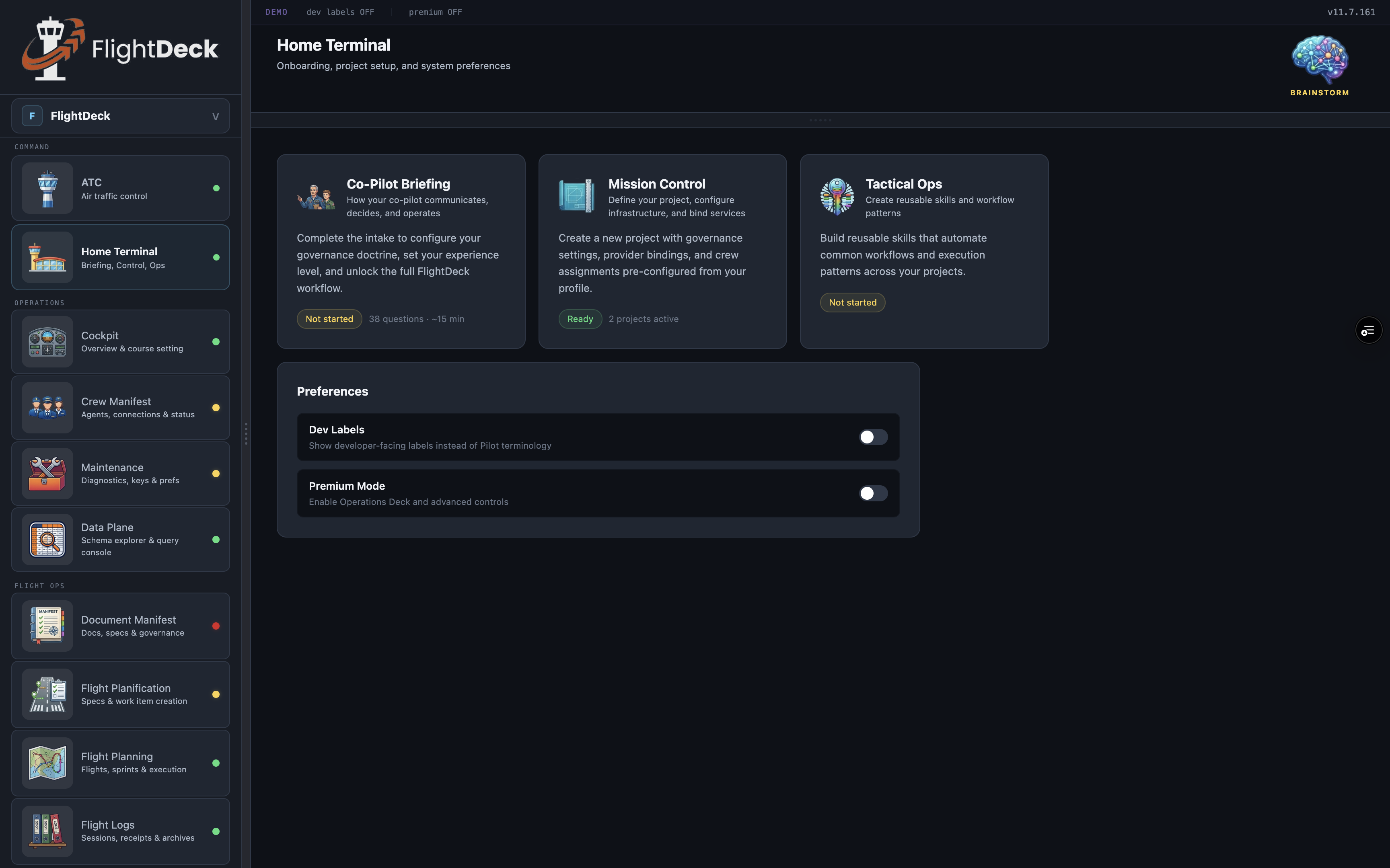 FlightDeck — project command and overview